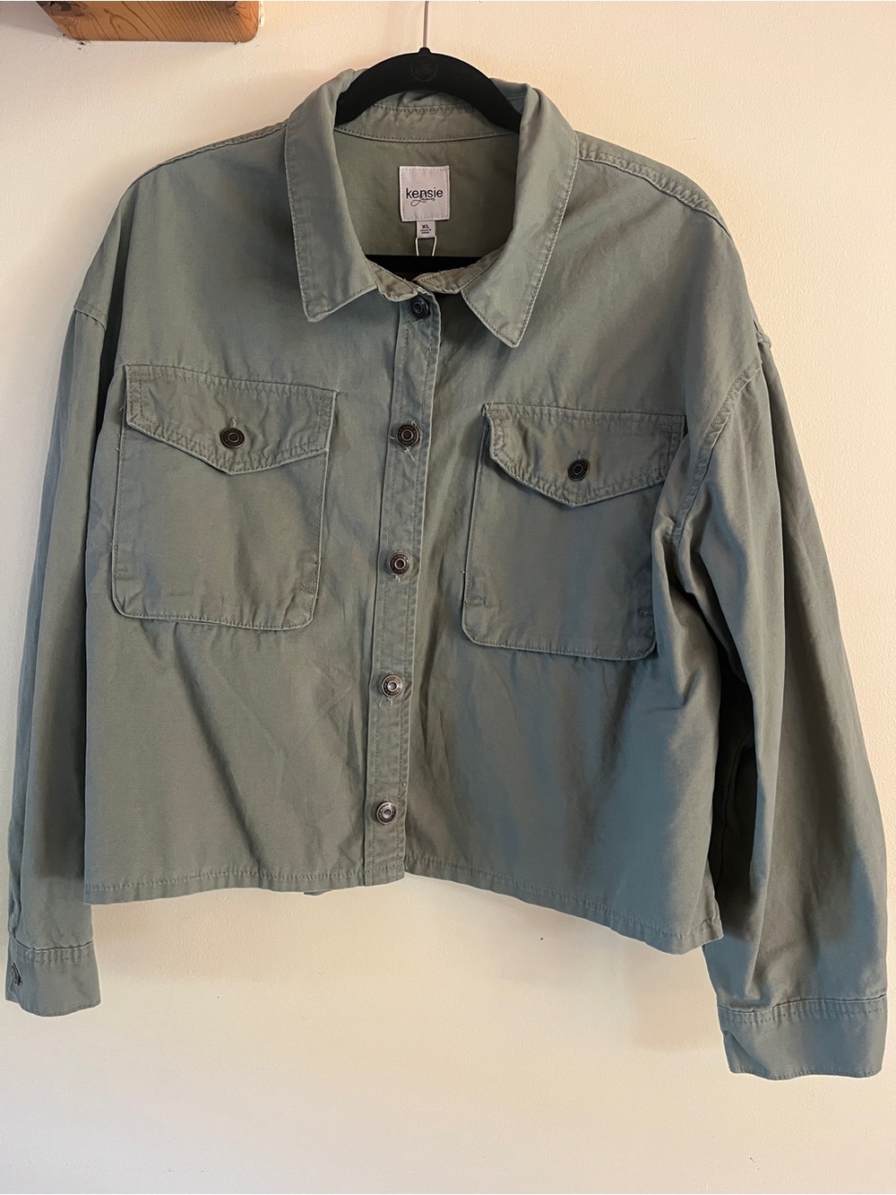 Kensie Olive Green Lightweight Utility Jacket NWT XL